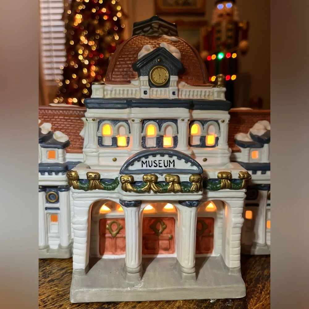 Mervyns Lighted Village Square Tenth Anniversary Museum 1996 Limited Edition